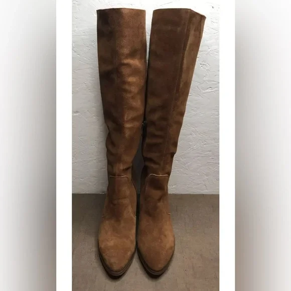 EUC! FRANCO FORTINI Capri Size 11 Cognac Brown Suede Knee High Boots 3.5" Heel - Picture 5 of 13